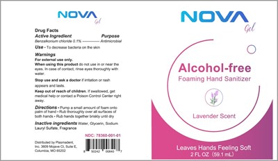 Label (Label Alcohol Free Foaming Hand Sanitizer 2 Oz)